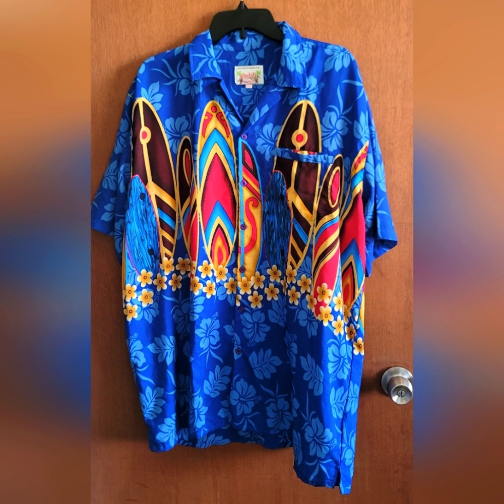 Vintage 1980's Waikiki Creations short sleeve buttons Hawaiian shirt size XXL